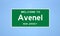 Avenel, New Jersey city limit sign. Town sign from the USA.