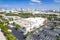 Aventura, Florida, USA. Aerial of Total Wine and Burlingtons, with skyline of Sunny Isles Beach in the distance