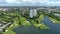 Aventura Turnberry Country Club Golf Aerial Fly Back to wide Shot