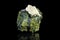 Aventurine quartz in front of a black background