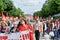 Avenue de la Liberte with protestors