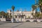 Avenue Passeig de Colom with the building of the Captaincy General in Barcelona, Spain