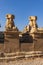 Avenue of the Rams Headed Sphinxes at the Karnak Temple complex in Luxor