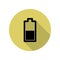 average battery level long shadow icon. Simple glyph, flat vector of web icons for ui and ux, website or mobile application