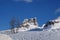 Averau mountain group in winter, the highest mountain of the Nuvolau Group in the Dolomites, located in the Province of Belluno