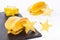 Averrhoa Carambolo - Star Fruit Or Carambola; Photo On White Background