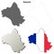 Aveyron, Midi-Pyrenees outline map set