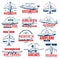 Aviation airplane, plane icons of air travel