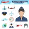 Aviation icons set airline station airport symbols