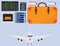 Aviation icons vector set airline graphic airplane airport transportation fly travel symbol illustration