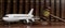 Aviation Law. Blank commercial airplane and judge gavel on legal books background. 3d illustration