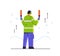 aviation marshaller supervisor signaling near aircraft air traffic controller airline worker in signal vest professional