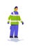 aviation marshaller supervisor in uniform near aircraft air traffic controller airline worker in signal vest