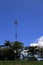 Aviation Navigation and safety equipment pole at modern airport with blue sky