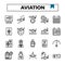 Aviation outline design icon set.