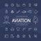 Aviation outline icons collection
