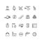 Aviation outline vector icons set