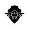 Aviation safety black glyph icon