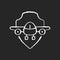 Aviation safety chalk white icon on black background