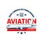 Aviation school icon, pilots and aviators training