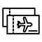 Aviation tickets line icon. Avia tickets vector illustration isolated on white. Plane ticket outline style design
