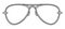 Aviator frame glasses fashion accessory illustration. Sunglass front view for Men, women, unisex silhouette style, flat