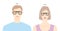 Aviator frame glasses on women and men flat character fashion accessory illustration. Sunglass unisex silhouette