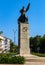 Aviator Monument Pomnik Lotnika by Edward Wittig at Wawelska and Zwirki i Wigury street in Mokotow district of Warsaw in Poland