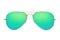 Aviator sunglasses gold frame with multicolor mirror lens