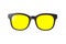 aviator yellow sunglasses  on white