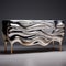 Avicii-inspired Metallic Sideboard With Fluid Surrealism Waves