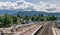 Aviemore train station platform on a summers day