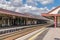 Aviemore train station platform on a summers day