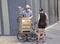 Avignon, 10th september: Man with Barrel Organ from Place du Change Square of Avignon in Provence France