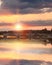 Avignon Bridge with Rhone river at sunset, Pont Saint-Benezet, Provence, France