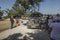 Avignon, France, June 26, 2019: Tourist vehicle in the old city of Avignon