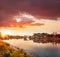 Avignon old bridge during sunset in Provence, France