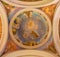 AVILA, SPAIN, 2016: The fresco of St. Francis and franciscan saints in cupola from 20. cent. in church Convento San Antonio