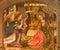 AVILA, SPAIN: Annunciation painting on the wood in Catedral de Cristo Salvador in Capilla del Cardenal by Maestro de Riofrio