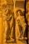 AVILA, SPAIN, APRIL - 19, 2016: The Annunciation sculpture on the left part of romanesque south portal of Basilica de San Vicente