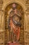 AVILA, SPAIN, APRIL - 19, 2016: The carved polychrome baroque statue of St. Peter on side altar in church Basilica de San Vicente