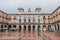 AVILA, SPAIN - OCTOBER 19, 2017: Town hall at Plaza Mercado Chico Plaza Mayor square in Avil