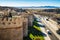 Avila, Spain townscape from the city walls on a clear winter day.