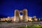 Avila, Spain. View of historic city gate Puerta de San Vicente