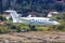 Aviostart Piaggio P-180 Avanti II airplane Corfu Airport in Greece