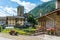 Avise on a sunny summer morning. Aosta Valley, Italy.