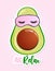 Avo Relax - Cute hand drawn avocado in beauty mask illustration kawaii style