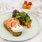 Avo toast smoked salmon with poached eggs