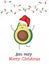 Avo very merry christmas avocado greeting card