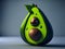 avocado Antropomorphic cute cartoon illustration 3D stile. Ai Generated